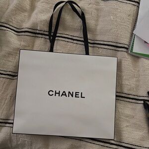 CHANEL Classic White and Black Tote